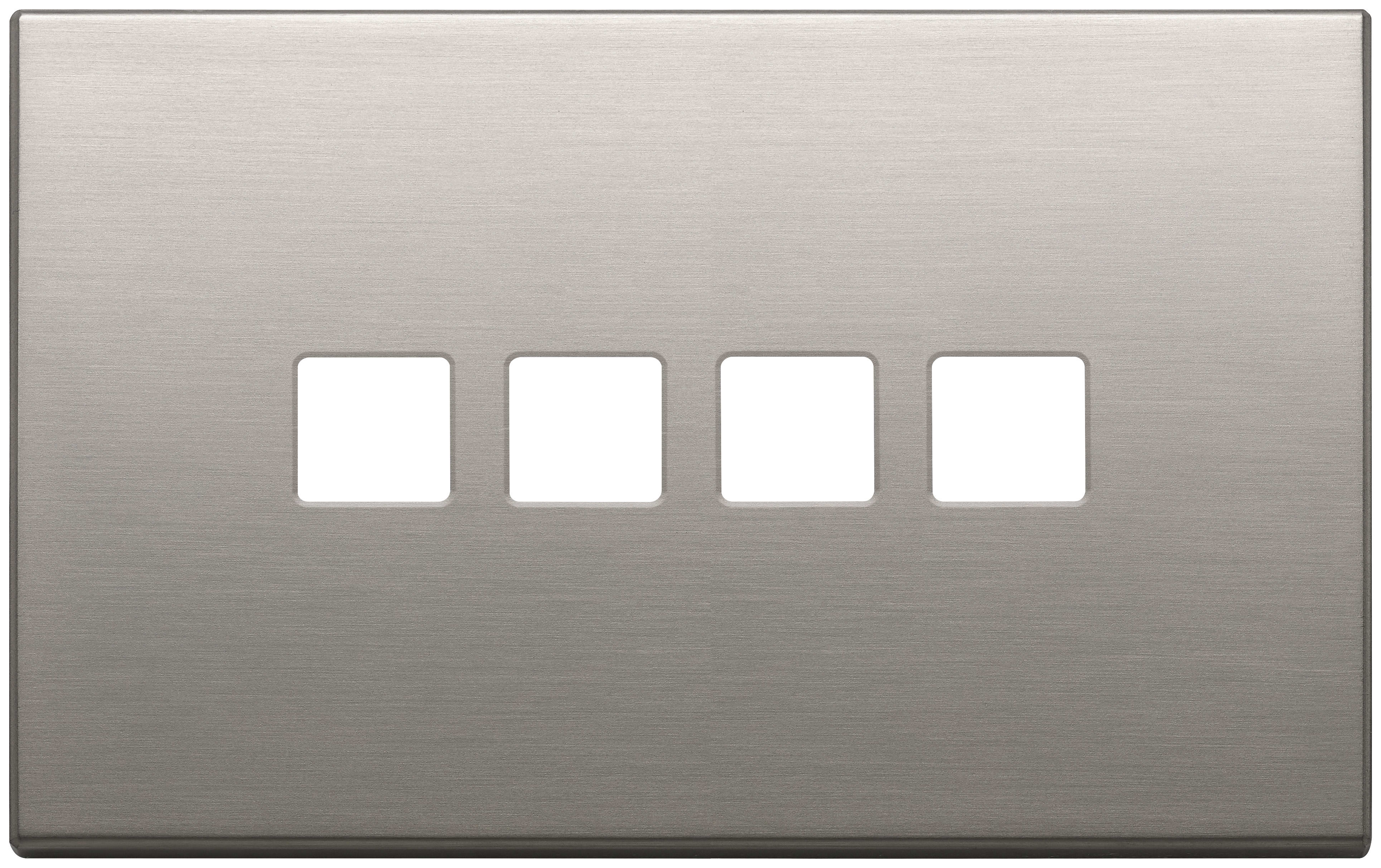 VIMAR SPA - VIW22684.4.11 PLACCA 4MX4 FLAT NICHEL SPAZZOLATO