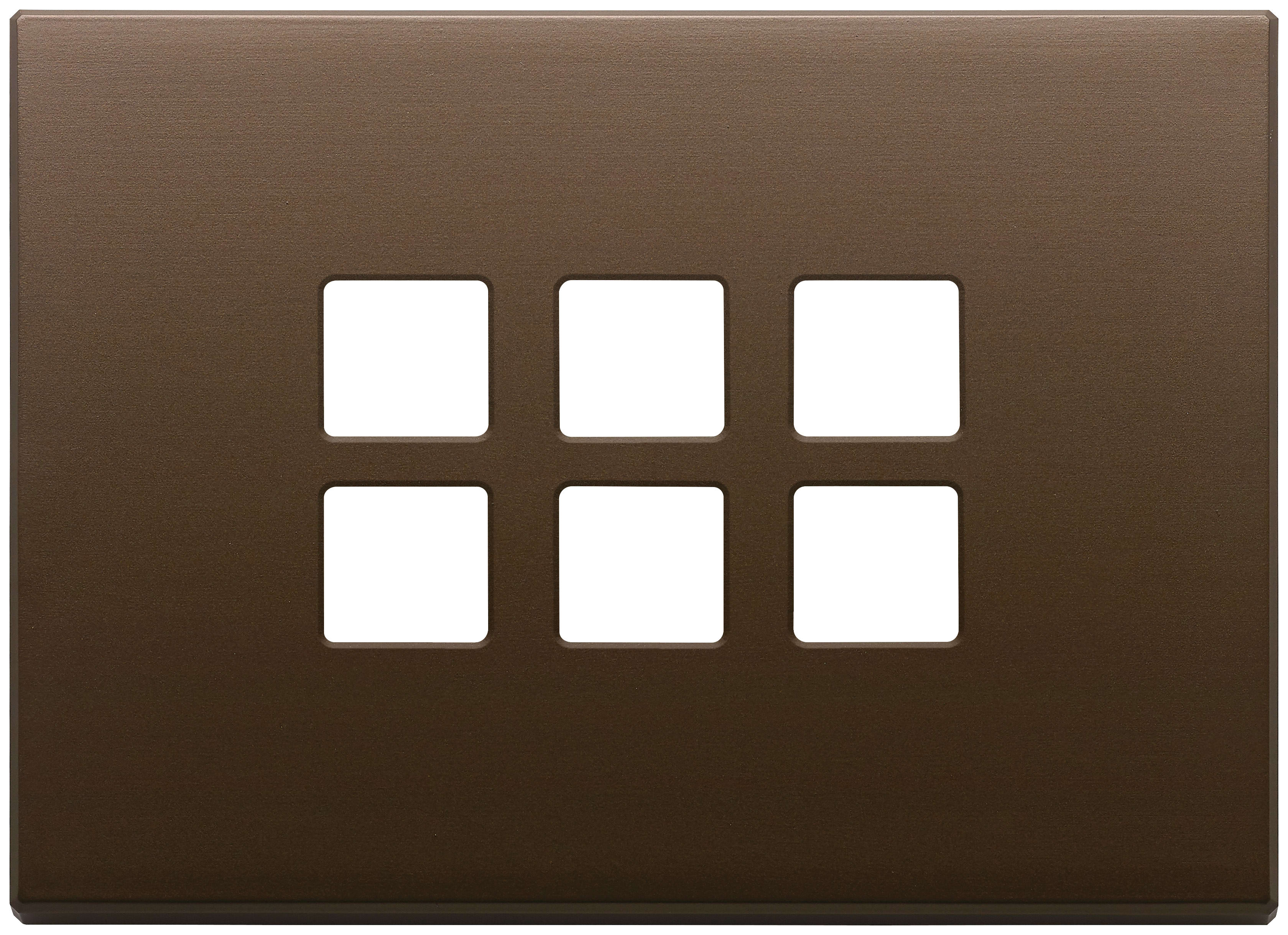 VIMAR SPA - VIW22693.12 PLACCA 3MX6 FLAT BRONZO SCURO SPAZZ.