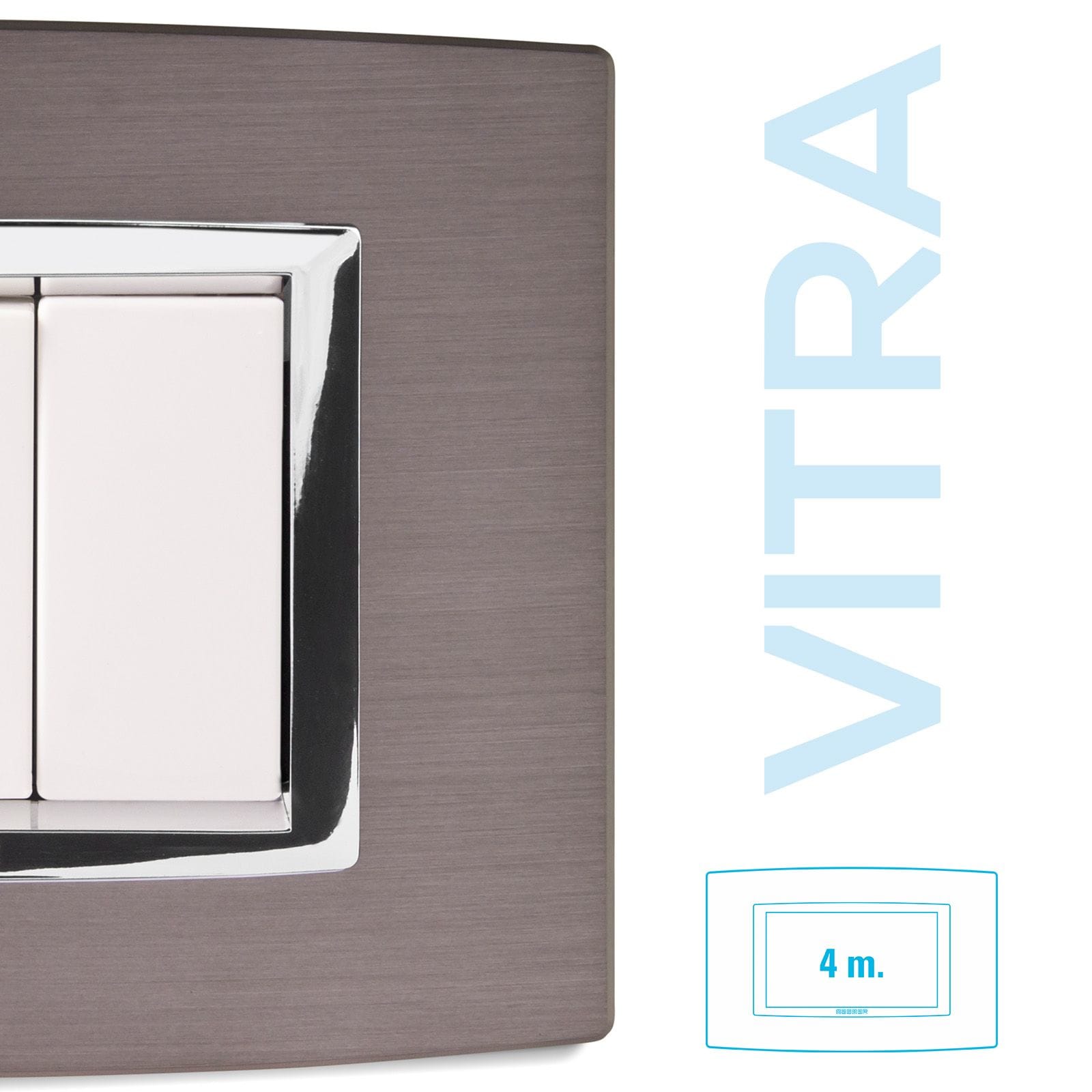 MASTER SRL - MST22VBS794 PLACCA ACCIAIO SPAZZOLATO 4P. VITRA