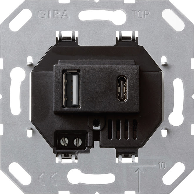 GIRA - GIR236900 TENS.ALIM. USB 2-M TIPO A/C MODULO NERO