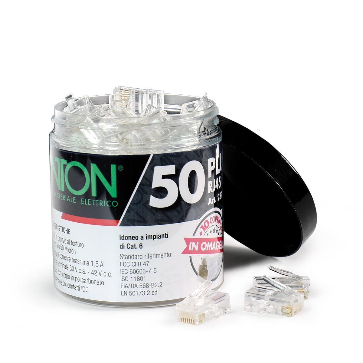 FANTON SPA - FME23727B KIT 50 PLUG RJ45 CAT.6 UTP+10C/PL
