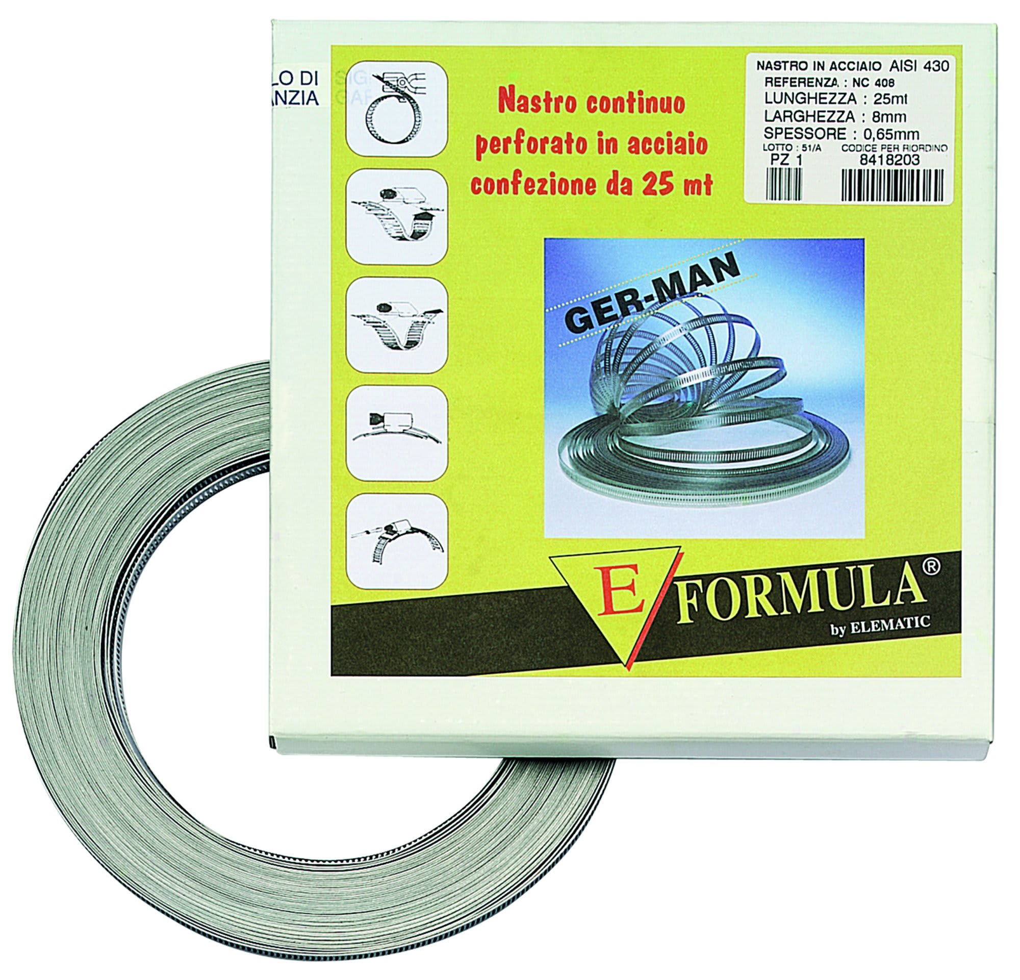 ELEMATIC SPIT - ITP8418207 NASTRO CONTINUO PERFORATO INOX 25M - 8 M