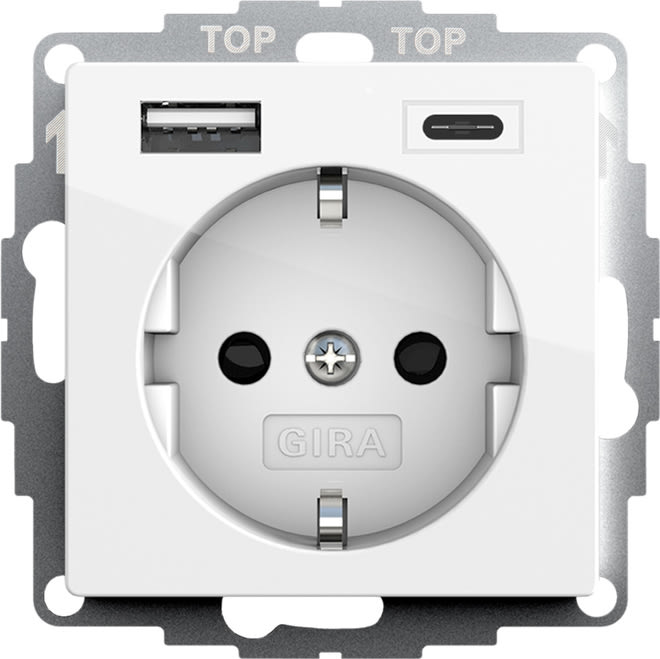 GIRA - GIR245903 SCHUKO SP TENSIONE ALIM. USB 2X TIPO A/C