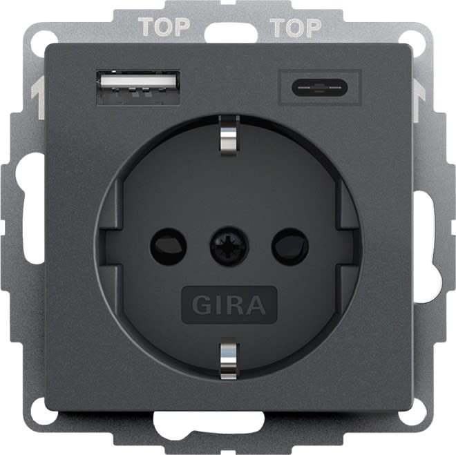 GIRA - GIR245928 SCHUKO SP TENS.ALIM. USB 2-M TIPO A/C SY