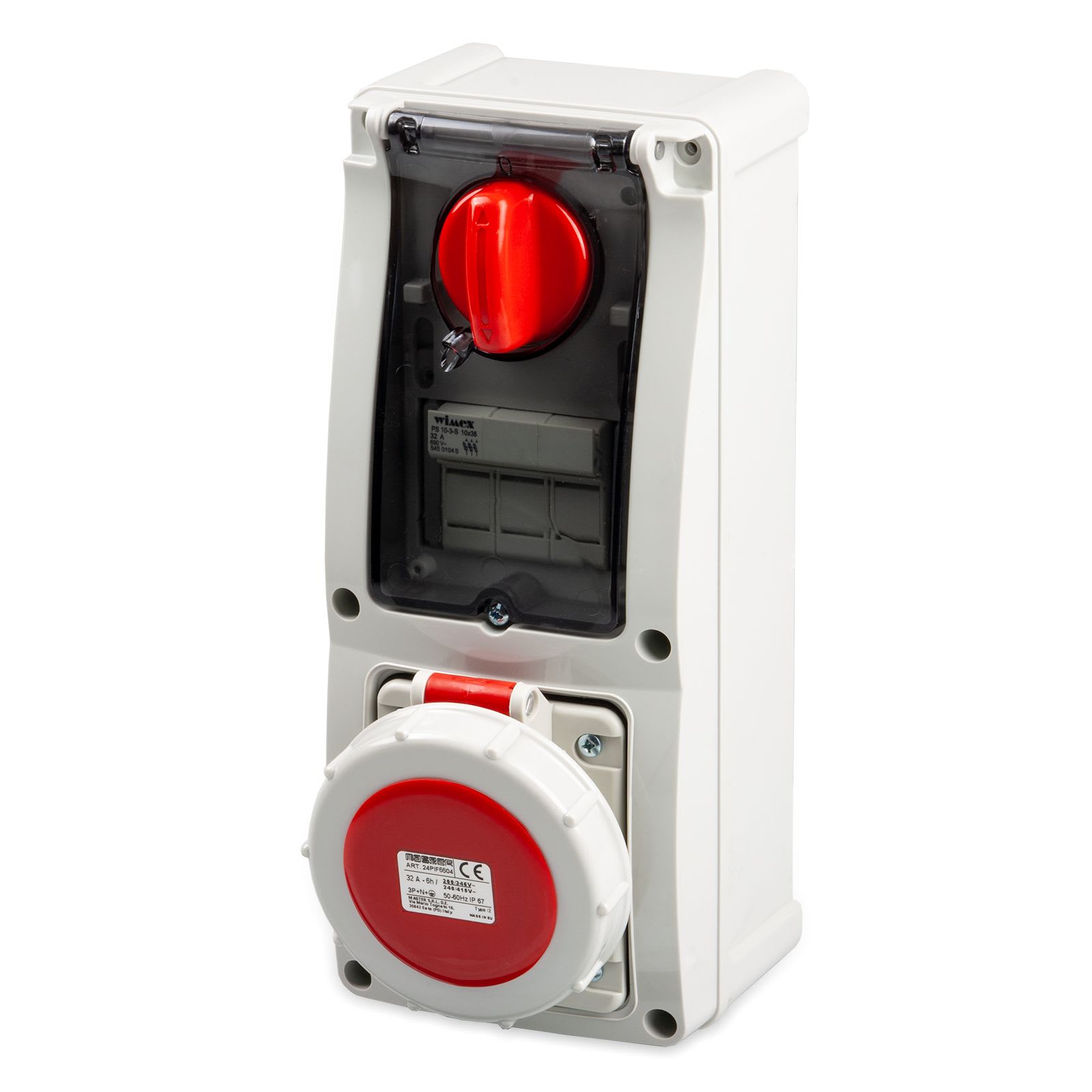 MASTER SRL - MST24PIF6604 PR.INT.3P+N+T 32A 380V6HROSSA IP66/67 SC
