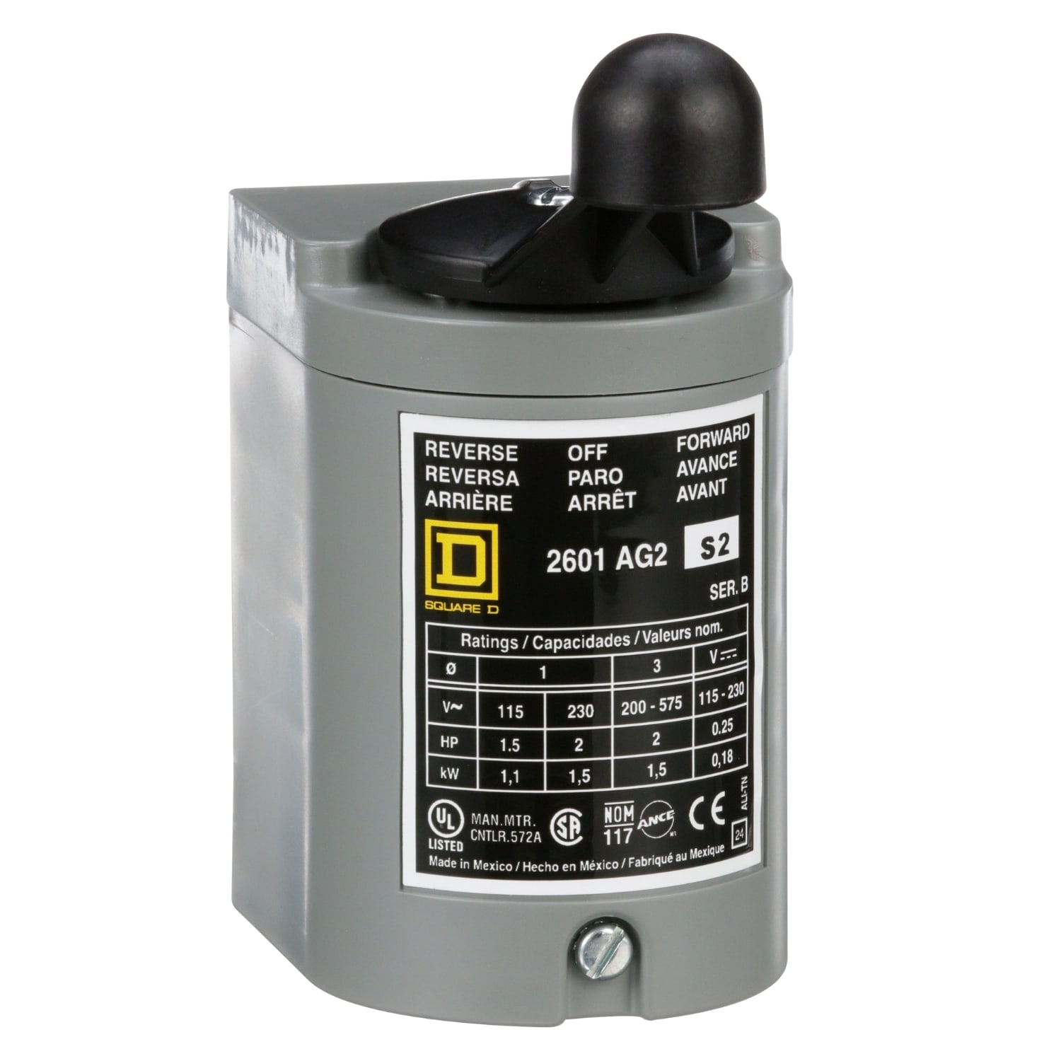 SCHNEIDER ELECTRIC - SNR2601AG2S2 DRUM SWITCH 600VAC 2HP A +OPTIONS