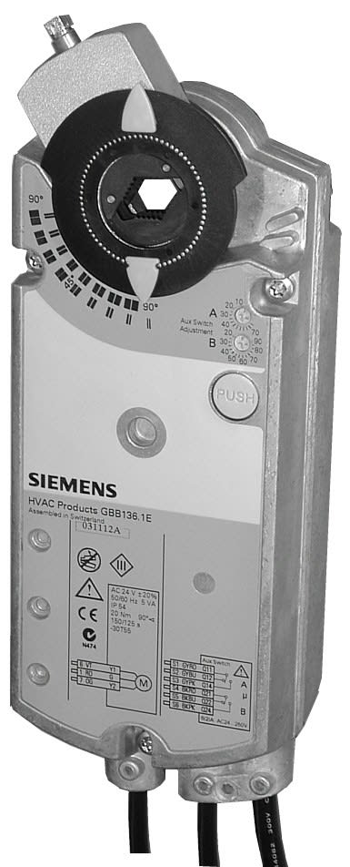 SIEMENS - BUILDING T - BCTBPZ:GBB131.1E SERVOCOMANDO SERRANDA ROTATIVO 3 PTI 24