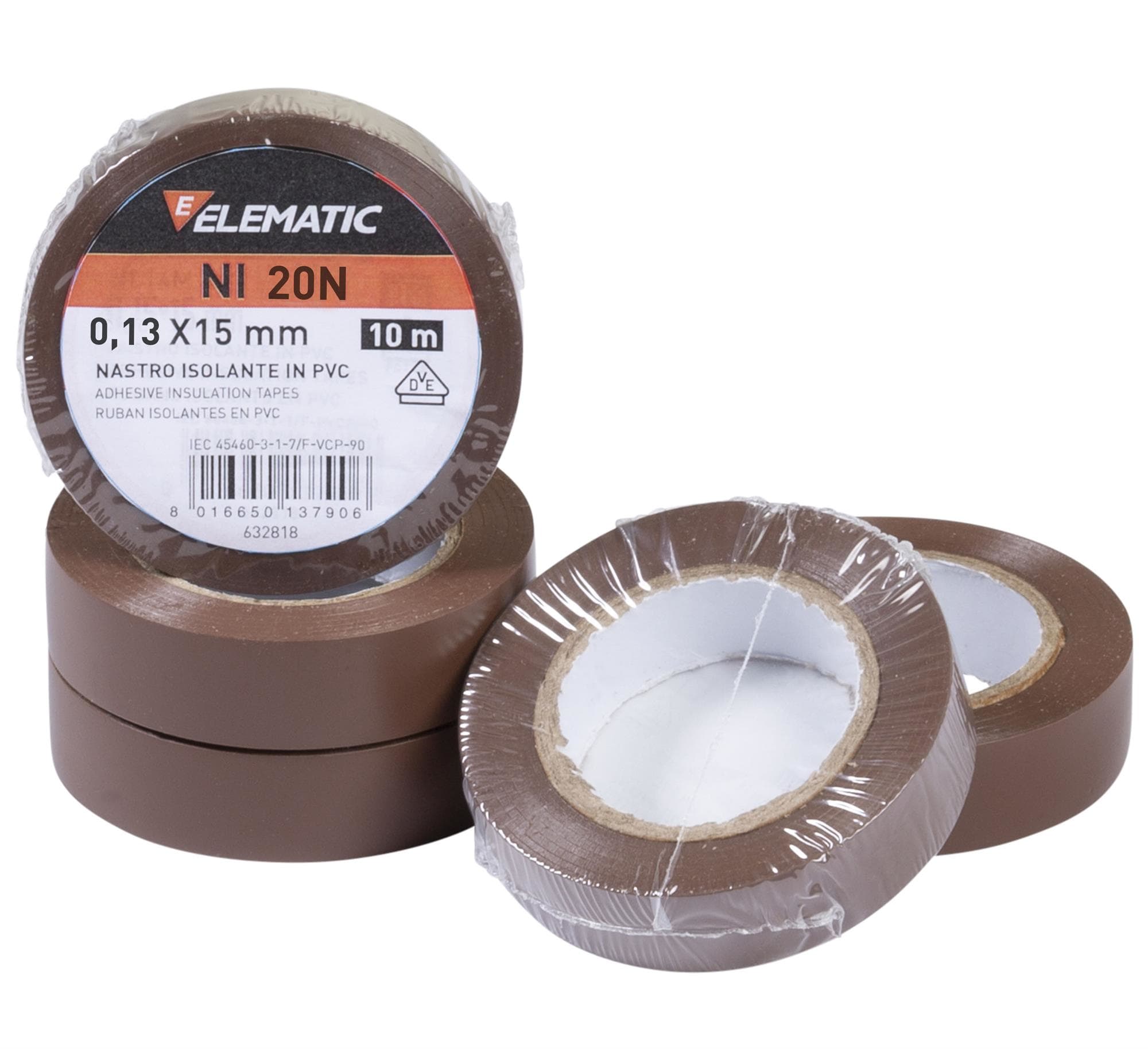 ELEMATIC SPIT - ITPNI22M NASTRO ISOLANTE PVC MARRONE 19X25 - 10M