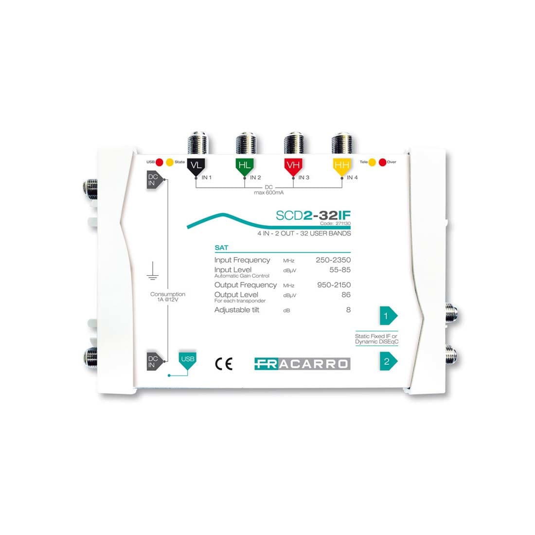 FRACARRO - FRA271130 SCD2-32IF MSW 4IN 1OUT 32IF PROGR.