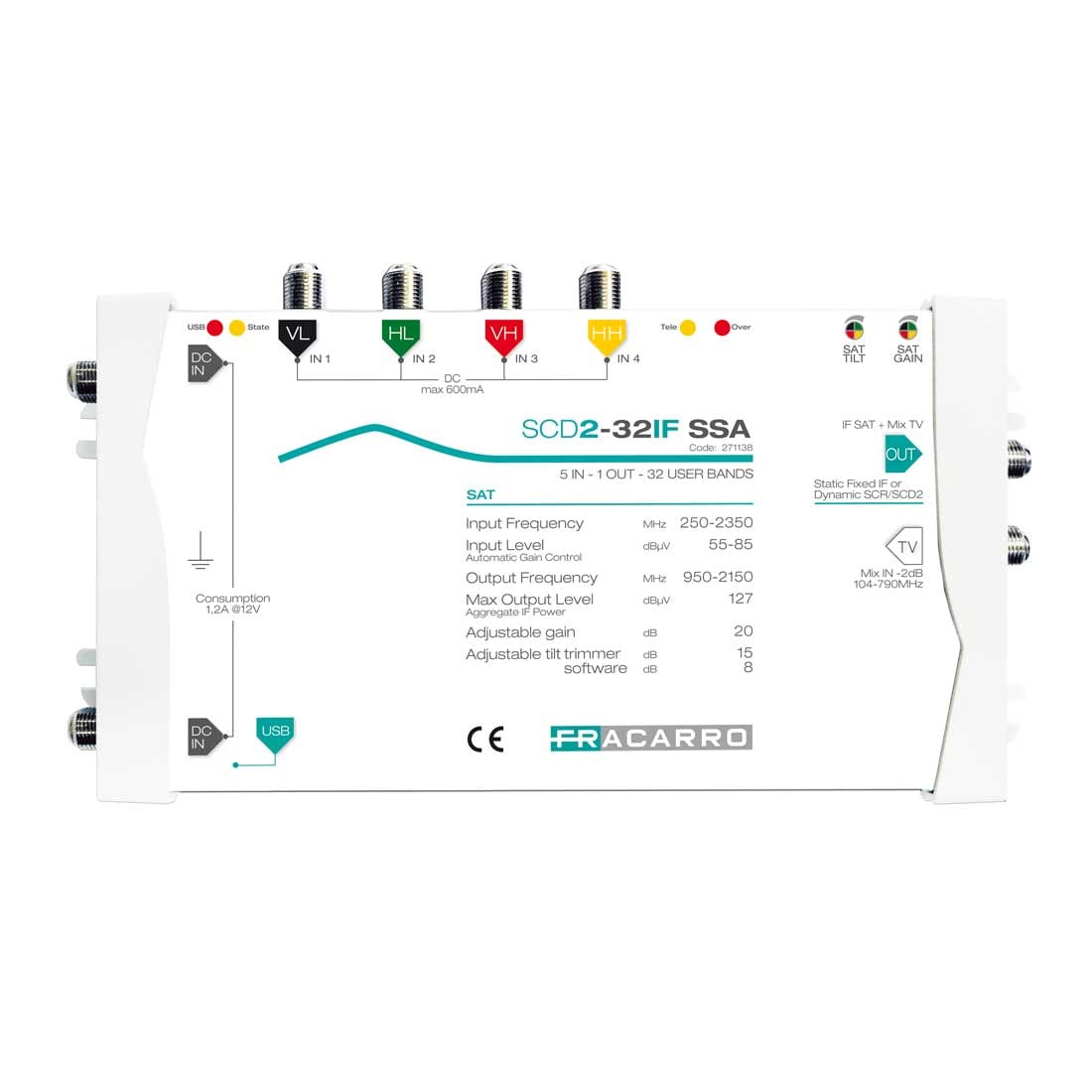 FRACARRO - FRA271138 SCD2-32IF SSA MSW 5IN 1OUT 32IF SS ADJ