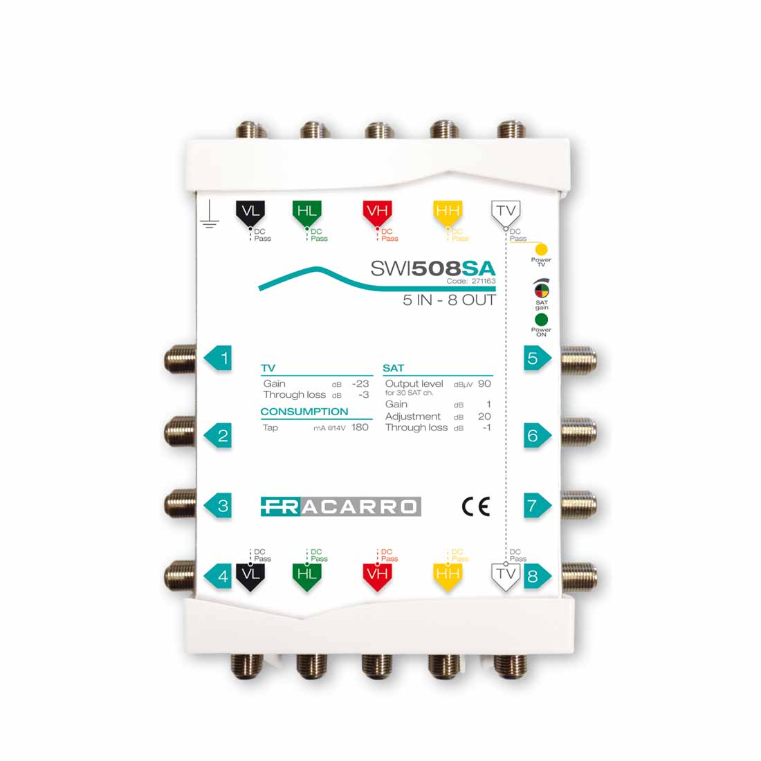 FRACARRO - FRA271163 SWI508SA MSW CASC 5IN 8OUT SAT AD