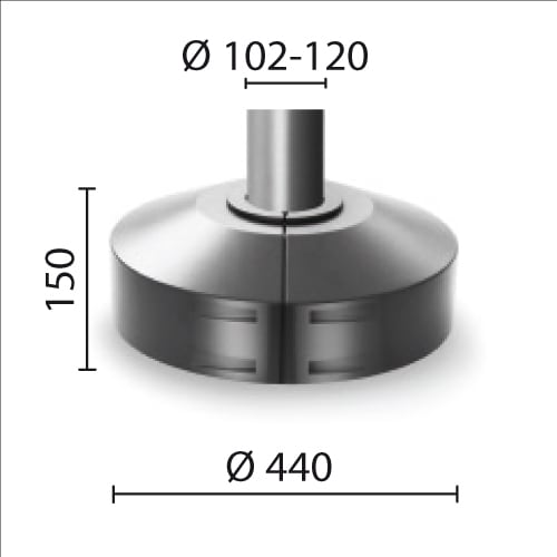 SIMES SPA - SMVS.2809.24 BASE COPRI PALO 102MM-121MM     ANT