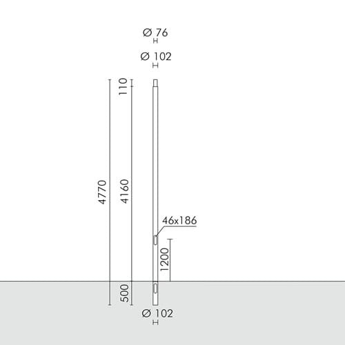SIMES SPA - SMVS.2811.14 PALO D102 CODOLO D76 4,16M FT   GRI