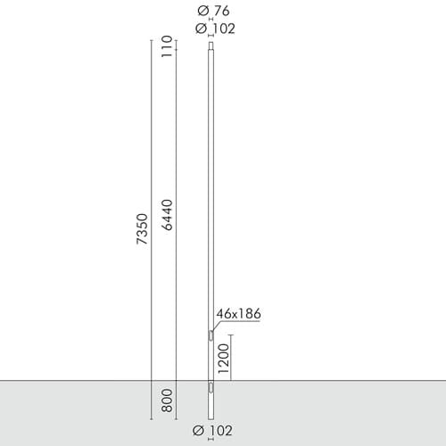 SIMES SPA - SMVS.2818.14 PALO D102 CODOLO D76 6,44M FT   GRI