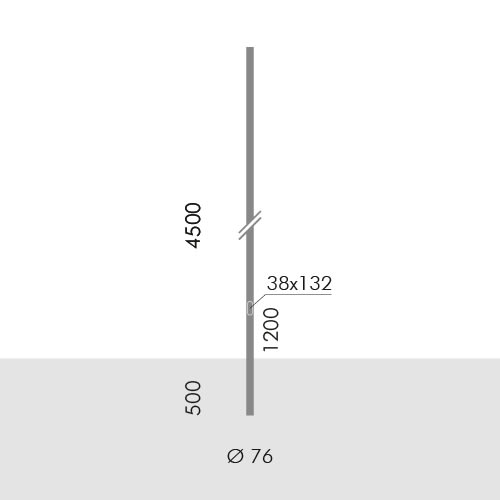 SIMES SPA - SMVS.2844.14 PALO D.76 INT.H.4,5M F.T.+PORT. GRI
