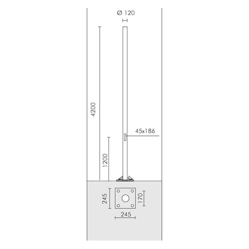 SIMES SPA - SMVS.2846.14 PALO D.120FLA.H.4,2M F.T.+PORT. GRI