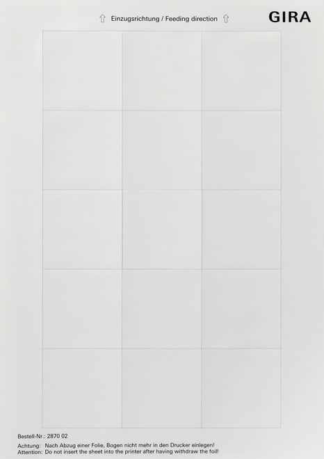 GIRA - GIR287002 FOGLIO DICITURE 51 X 51 MM