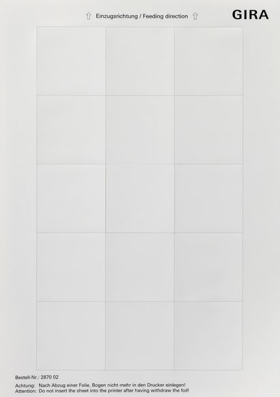 GIRA - GGI287002 FOGLIO DICITURE 51 X 51 MM ACCESSORI BNC