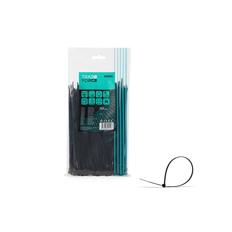 TRADEFORCE - TDM0000460065 FASCETTA UV NERA IN-OUT 190X4,6MM 100PZ