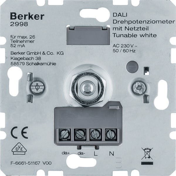 BERKER - BRK2998 DIMM. DALI SOFT, TUNABLE WHITE + ALIMENT