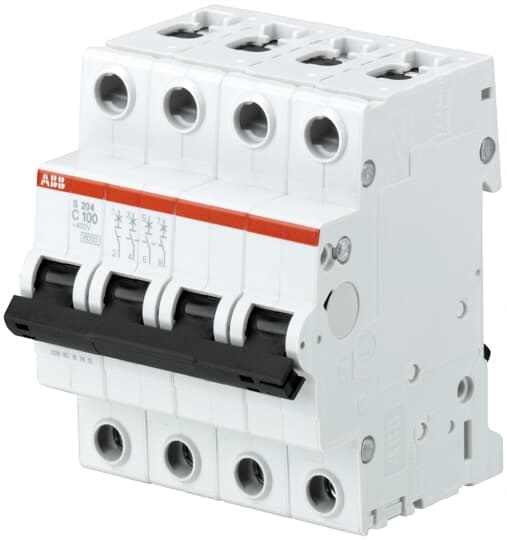 ABB SPA - ABBS916448 S204-C100 INTERRUTTORE AUTOMATICO 6KA 4P