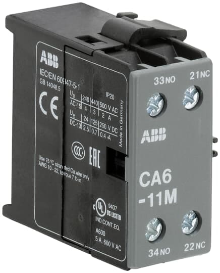 ABB SPA - ABBEL 522 9 CA6-11M CONTATTO AUS.LAT. 1NA+1NC X B6/B