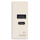 VIMAR SPA - VIW30292.AC15C ALIMENTATORE USB A+C 15W 5V 1M CANAPA