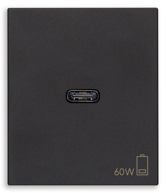 VIMAR SPA - VIW30298.60G Alimentatore USB C 60W PD nero