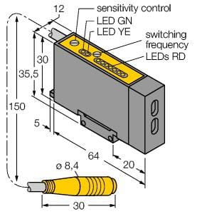 TURCK BANNER SRL - TUK3039543 Amplificatore a Fibra D12 Connettore M8
