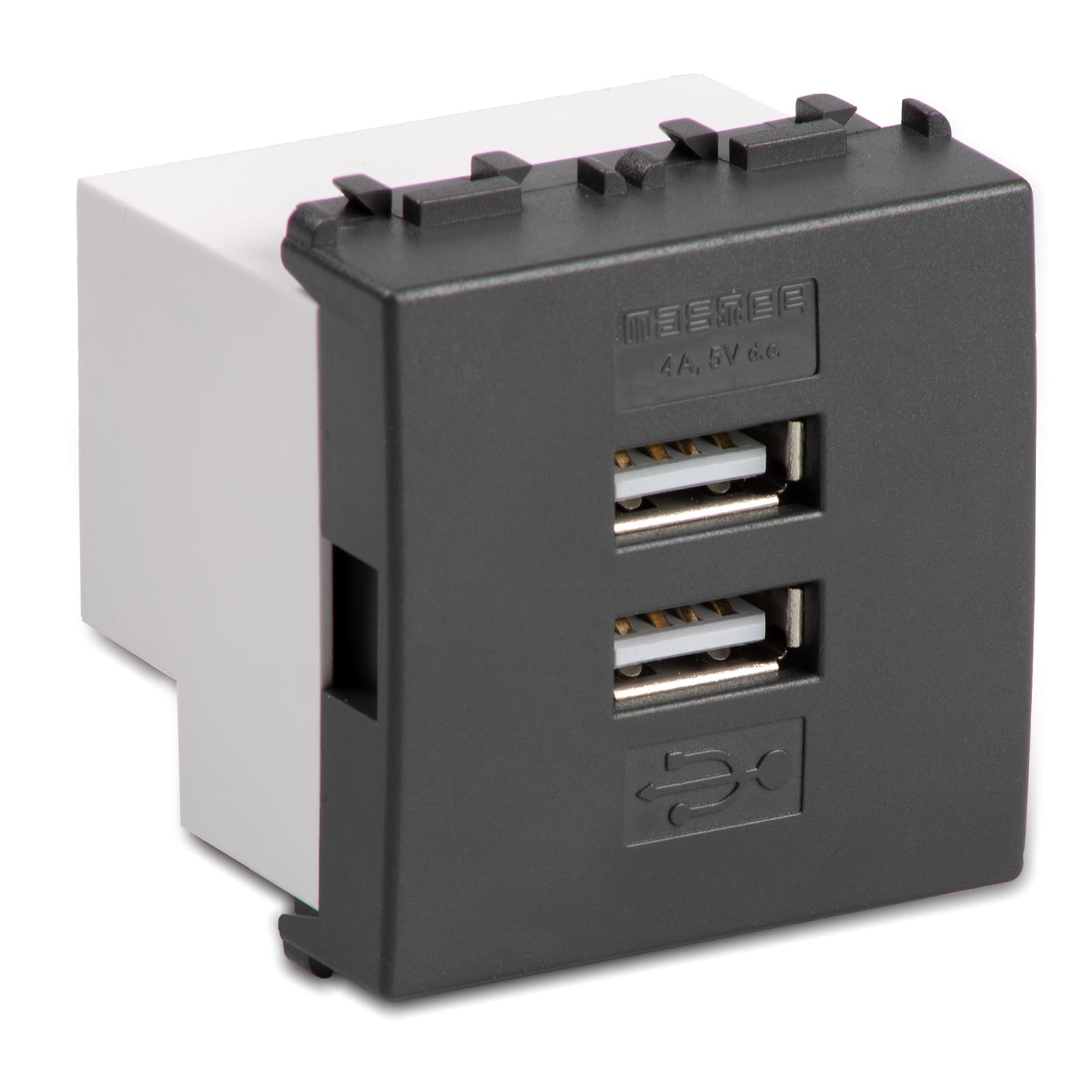 MASTER SRL - MST31213.2 MODO ALIMENTATORE 2 USB 5V 4A 2M. GRIGIO