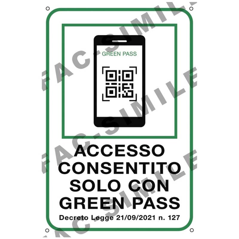 ELCART DISTRIBUTION - ERT352101500 ETICHETTA ACCESSO CON GREEN PASS