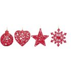 GIOCOPLAST NATALE SP - GCP33011161 ADDOBBI FLOCCATI ROSSI 3D, CM.10-12,