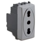 MASTER SRL - MST33159 STEEL PRESA 2P+T 16A P17/11 BIVALENTE