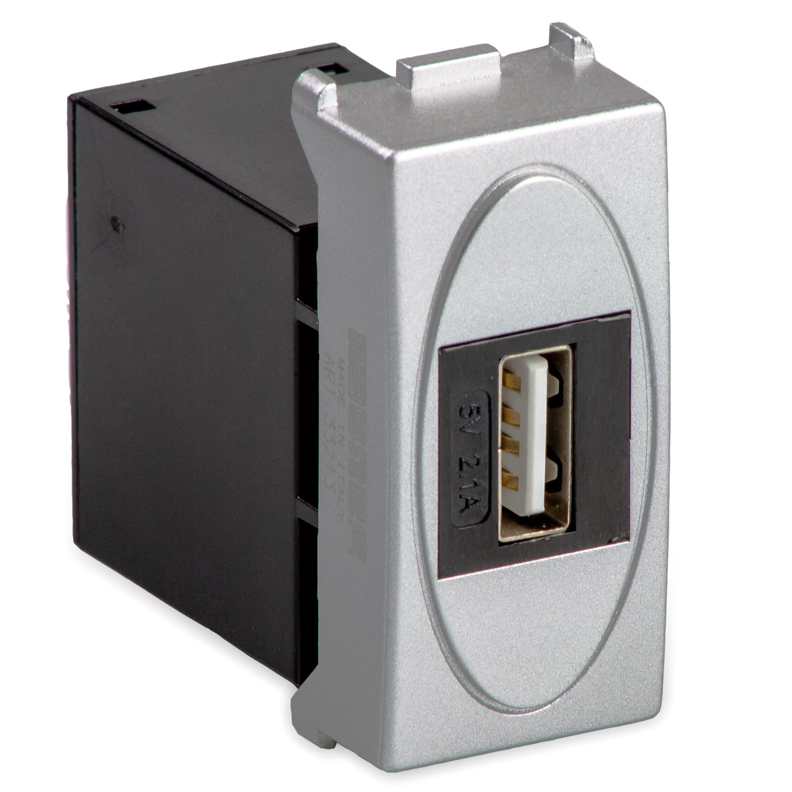 MASTER SRL - MST33214 STEEL ALIMENTATORE USB 5V 2.1A