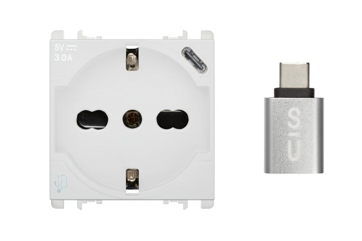 URMET SPA - UTD10312/2.B PRESAP40 250V+USB 5V 3A BIANCO