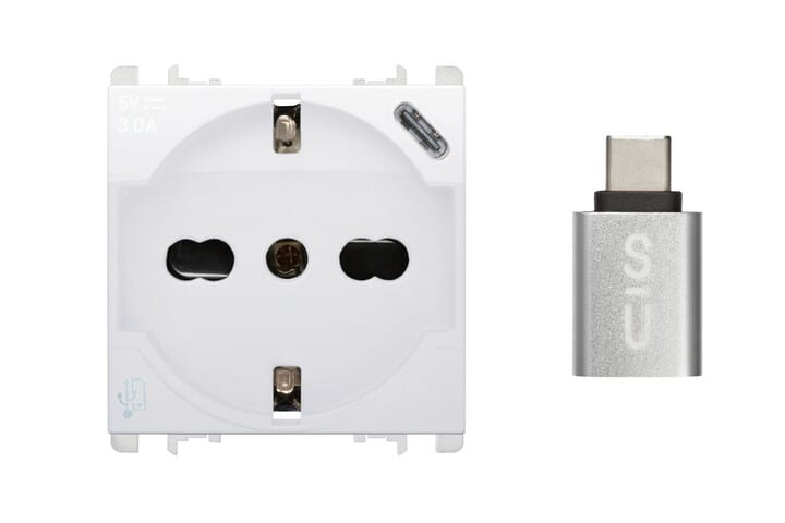 URMET SPA - UTD10312/2BG PRESA P40 250V+USB 5V 3A BG