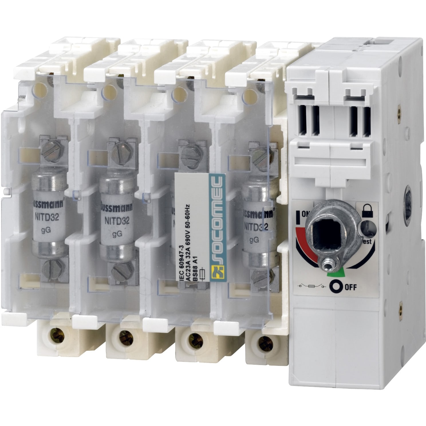 SOCOMEC - SOC38316011 FUSERBLOC CD 4P 125A 22X58 F/L + TEST -