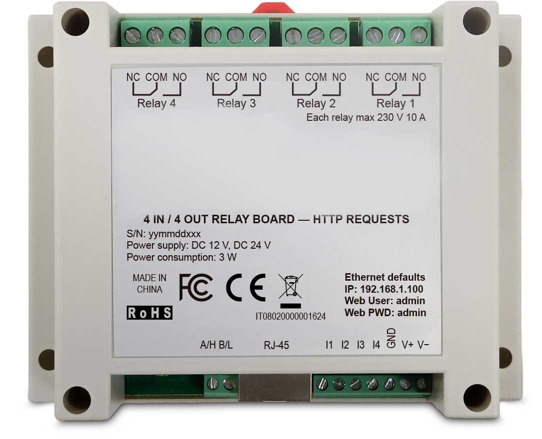 IESS SRL - EAAMD4I4OHTTP MODULO 4IN/4OUT RELE WIFI LAN, HTTP
