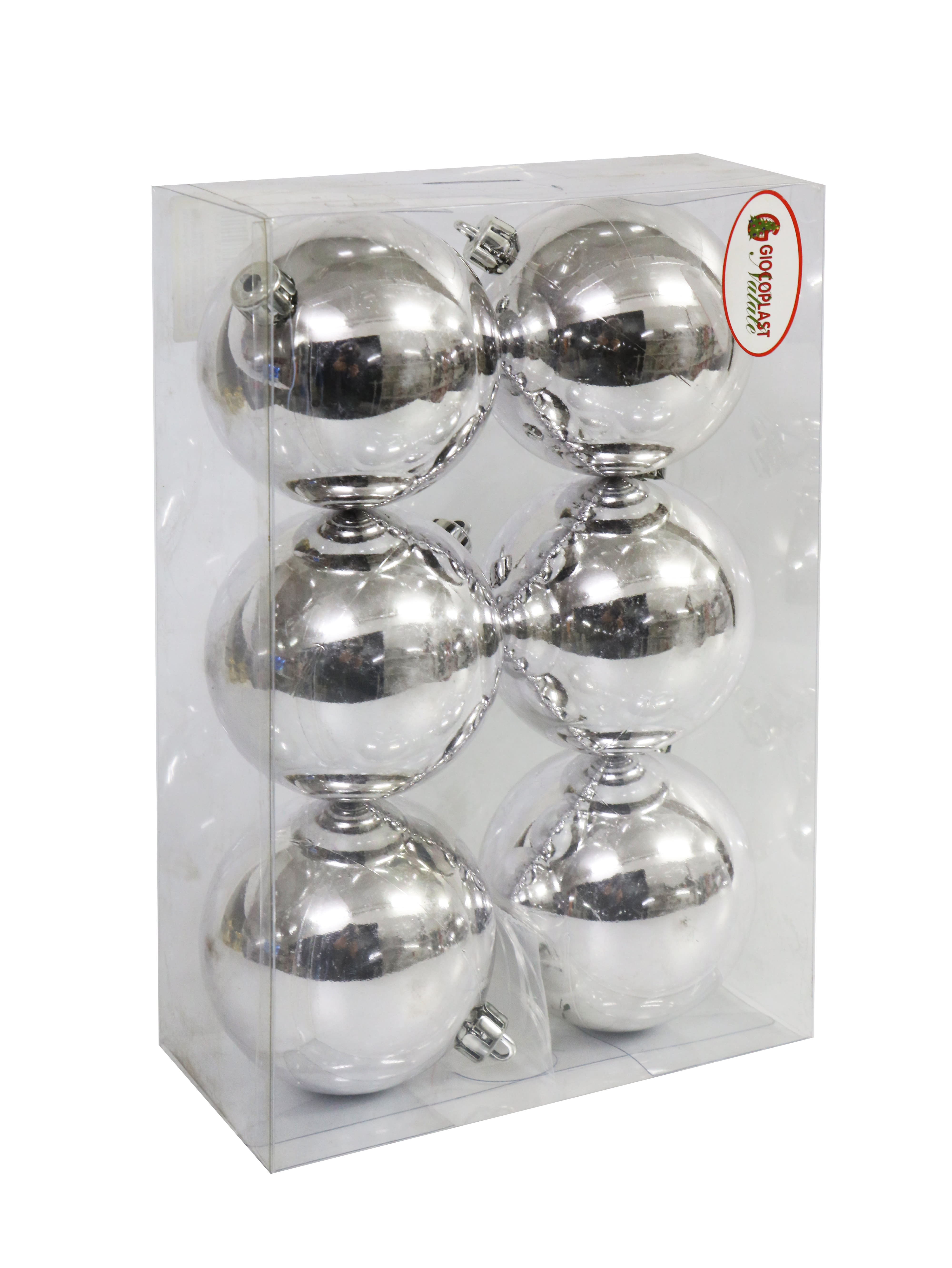 GIOCOPLAST NATALE SP - GCP39008511 6/80 6 SFERE D.80 IN SCATOLA ARGENTO