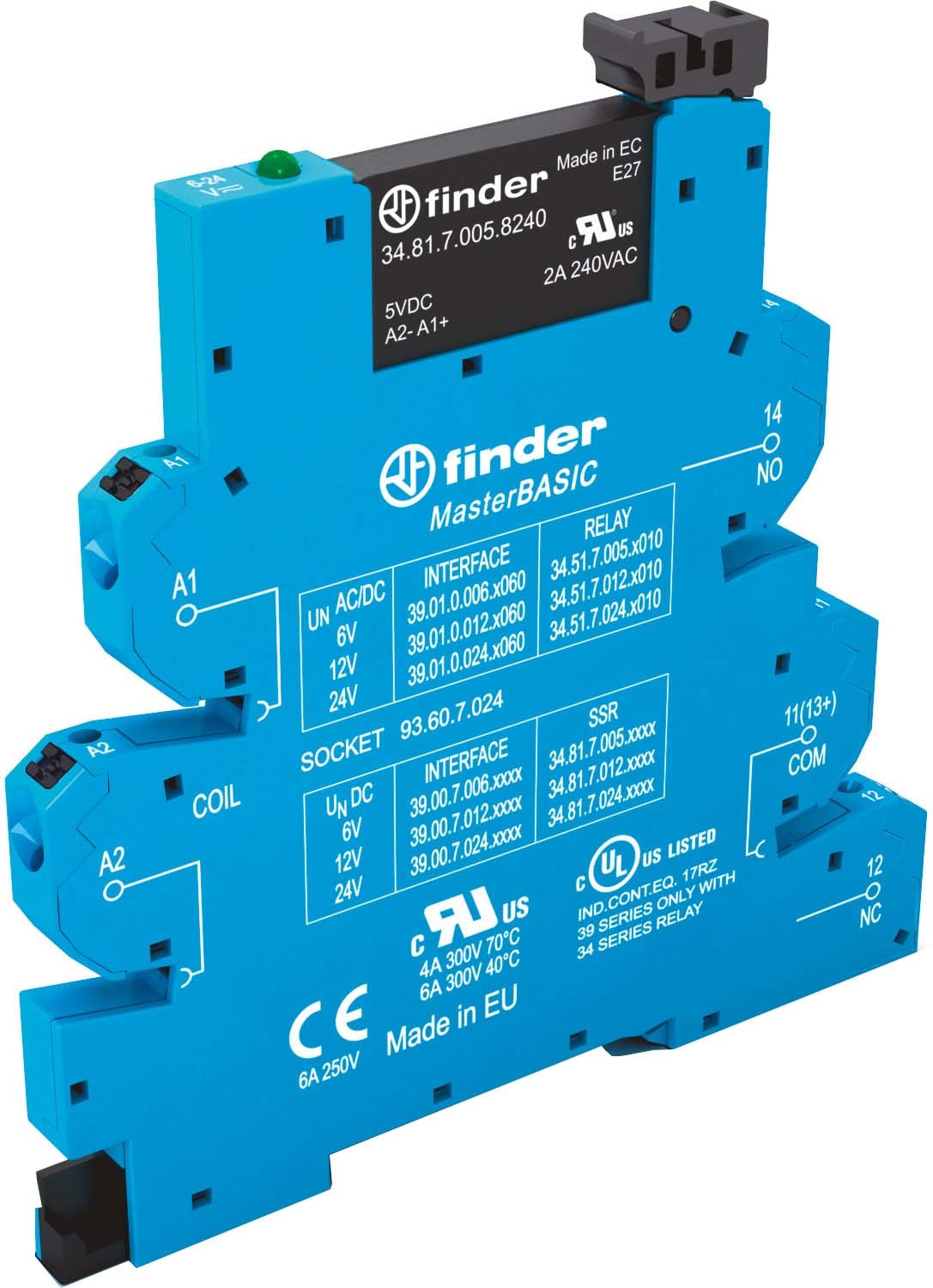 FINDER SPA - FIN390070249024 INTERFACCIA MODULARE SSR 1NO MORS.PUSH-I