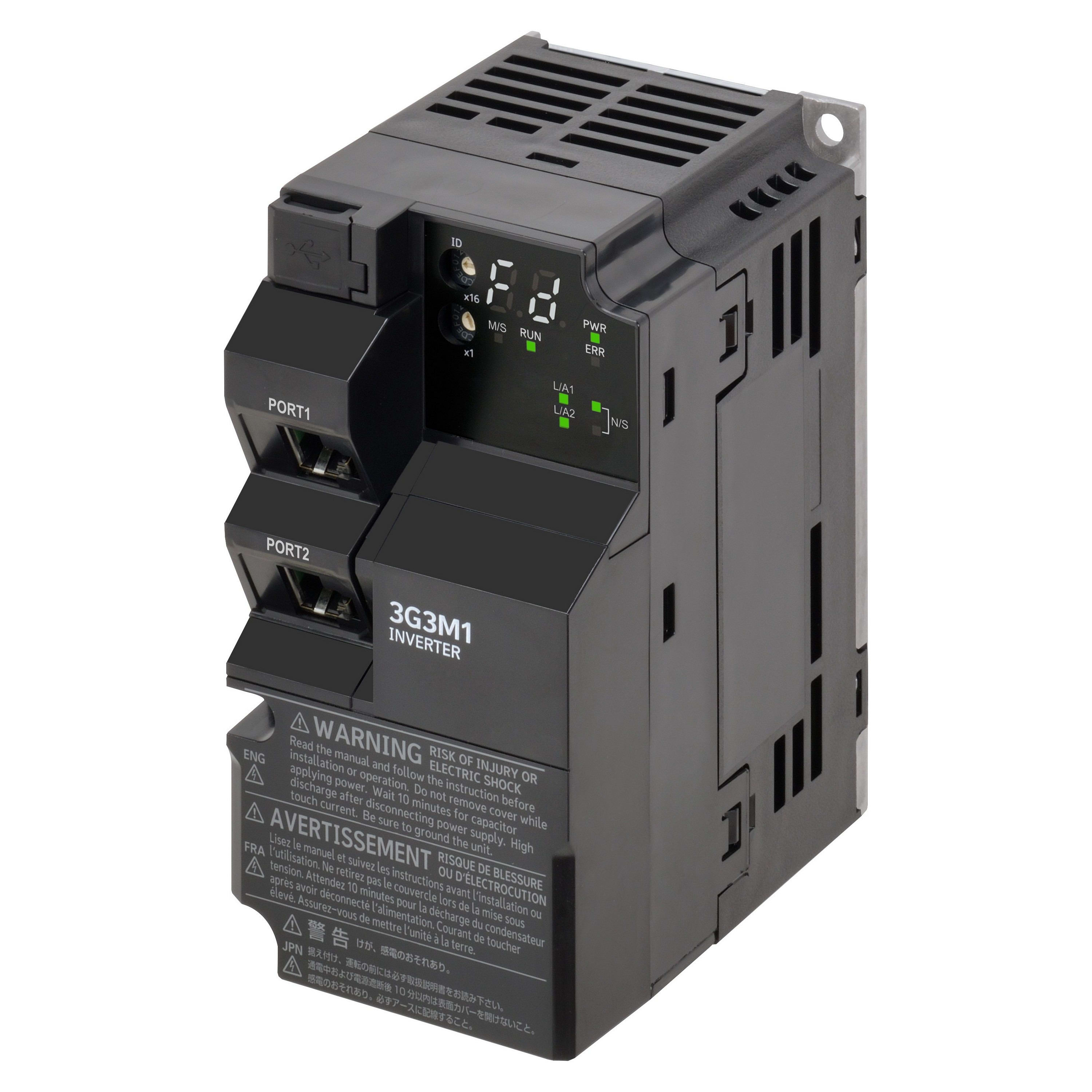 OMRON - OMR3G3M1AB004EMP M1, 0.4/0.55 KW,200VAC, 1 ,MULTI-PROTOCO