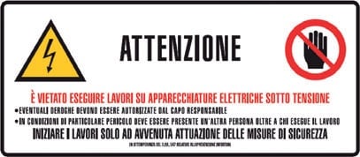 GRAFOPLAST SRL - GRALA10070F1 PREVENZIONE ... VINYL ADES.80X48 10PZ/FG