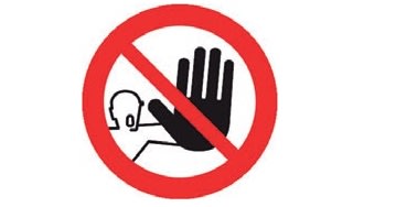 GRAFOPLAST SRL - GRALA36010F1 VIETATO L ACCESSO VINIL AD.D=104MM 4PZ/F