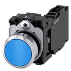 SIEMENS - SIE3SU11500AB501FA0 PULS.PIATTO MOMENT.MET.BLU 1NO+1NC VITE