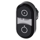 SIEMENS - SIE3SU10003AB110AQ0 PULSANTE DOPPIO PIATTO NERO-NERO ON