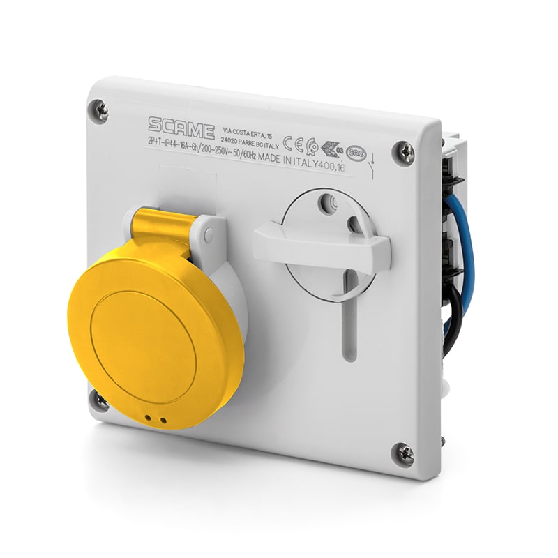 SCAME PARRE SPA - SCA400.1670 PRESA INCASSO OMNIA 2P+T 16A 4H IP44