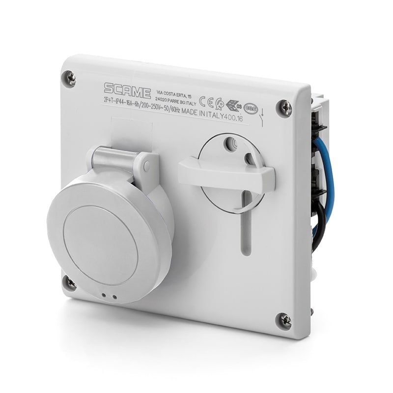 SCAME PARRE SPA - SCA400.32834 PRESA INCASSO OMNIA 2P+T 32A 3H IP44