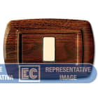 ELETTROCANALI - ETNECL2599LS PLACCA TONDO X UNEL CENTRALE LEGNO SCUR