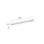 NOVALUX SRL - NOX112907.24 ROSONE LINEARE 3 X L=620 DARK GREY