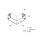 NOVALUX SRL - NOX108678.21 HERO: MOD.CIECO ANG.DX 150 CAP